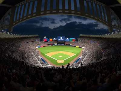  Baseball Stadium with Animated Audience (MAYA) 