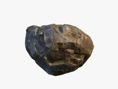 Mossy Boulder 4 Low-poly 3D model
