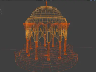 Ottoman Dome Pavilion Low-poly 3D model
