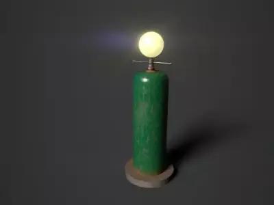 Lamp PBR candle Low-poly 3D model