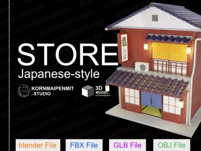 Shop  Japanese-style shop 3D model