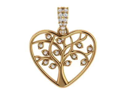 Heart Tree Pendant 3D print model