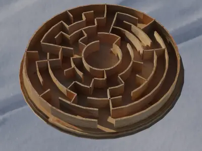 circle maze Low-poly 3D model