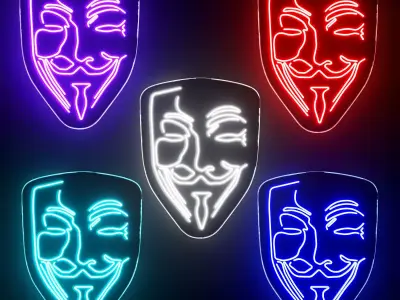 Anonymous Neon Sign 3D model