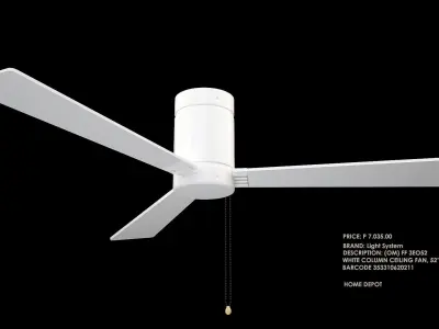 Ceiling Fan by Light System 3D model