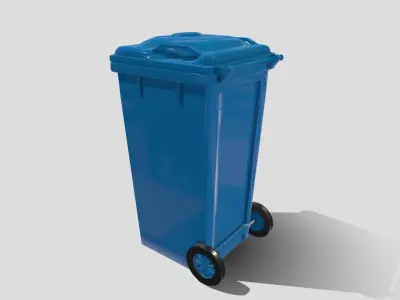 Recycle bin Low-poly 3D model