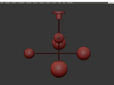 SCANDINAVIAN MOD GLOBE CHANDELIER Low-poly 3D model