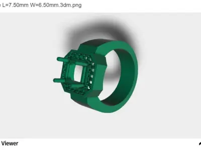 Men Ring with an Asscher Cut Center 3D print model