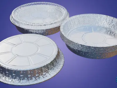 Round Aluminum Mold - Foil tray Low-poly 3D model