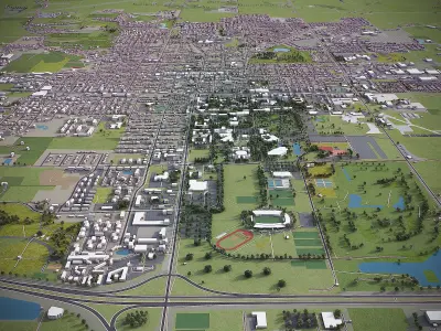 Bowling Green Low-poly 3D model