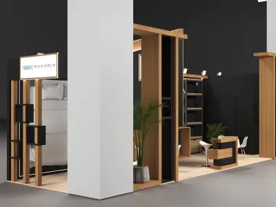 Exhibition booth design for textil fair 3D model