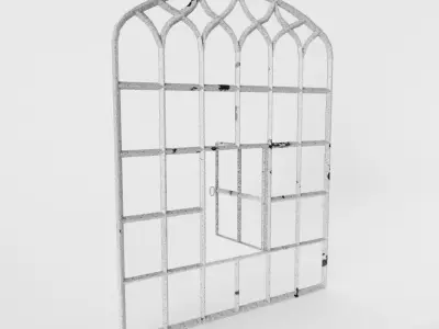 Cast Iron Victorian Window Low-poly 3D model