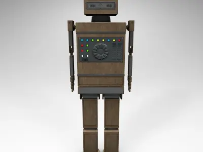 Shikaku The Hipster Robot Next Gen PBR Game and Render Ready Low-poly 3D model