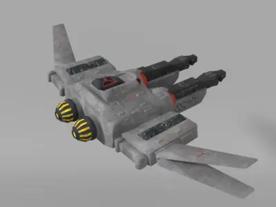 Low-poly space fighter Low-poly 3D model