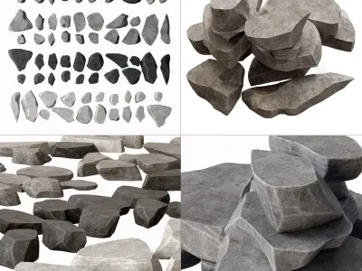 Rock stone plate splinter n1 3D model