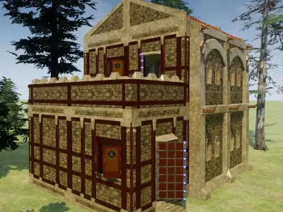 Fantasy medieval house 02 Free low-poly 3D model