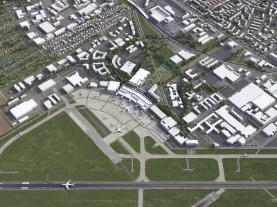 Bremen - Airport - BRE EDDW Low-poly 3D model