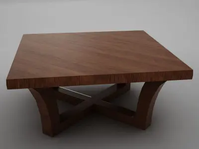 Modern wood coffe table Low-poly 3D model