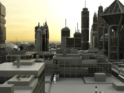 Sci-Fi City 3D model