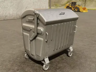 Metal Garbage Dumpster Low Poly Remastered Low-poly 3D model