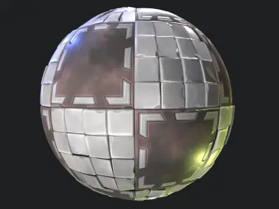 Stylized Floor Tiles Material 09 - Included Cracked Version Texture