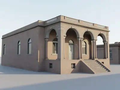 South American Spanish Style Houses Pack Colonial Style Low-poly 3D model