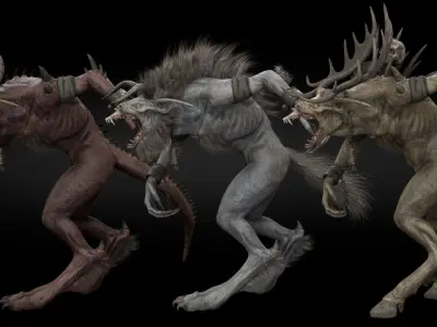 Shadowclaw Beast Rigged Low-poly 3D model