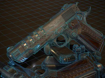 Sci-fi colt Low-poly 3D model