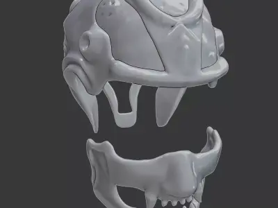 Sci Fi Biomechanical Helmet With Jaw Piece  3D print model