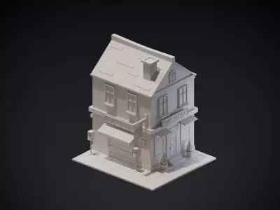 Post Office  Low-poly 3D model