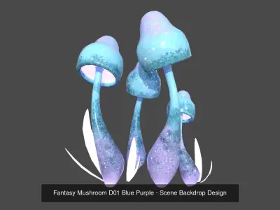 10 Fantasy Mushroom D Collection - Scene Backdrop Design 3D Model Pack
