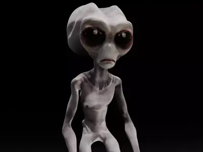 Alien Animated and Rigged Low-poly 3D model