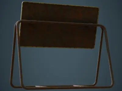 Traffic Barrier 4B Low-poly 3D model