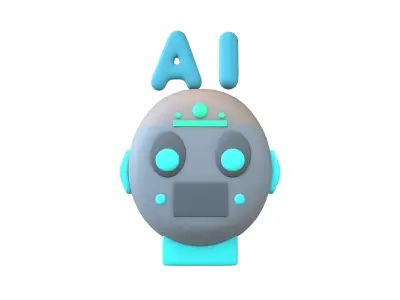 AI Robot Icon v1 002 Low-poly 3D model