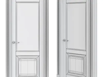 Interior Doors low poly 3d model Low-poly 3D model