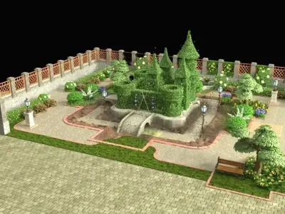 Castle garden 3D model