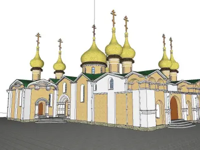 Architecture-Religion-God-Culture-Temple-0143 church with gol... 3D model