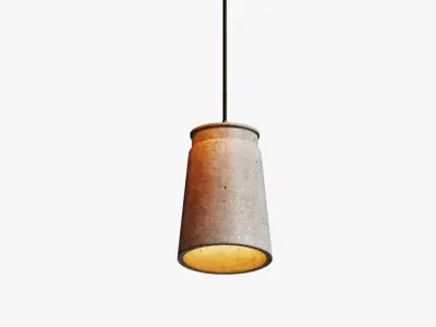 modern pendant lights made of concrete 3D model
