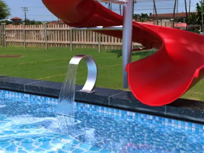 Pool in the garden 3D model