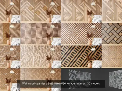 Wall wood seamless Set2 V101-V30 for your interior 3D Model Pack