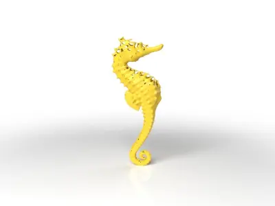 Seahorse Dust Voronoi Low-poly 3D model