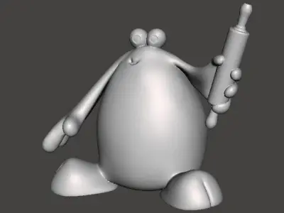 TRAP DOOR BERK WITH ROLLING PIN FANTASY FIGURE MODEL SCULPTURE 3D print model