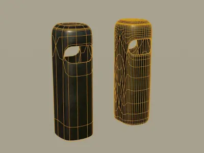 Cigarette Garbage Can - Lowpoly Trash Can Low-poly 3D model