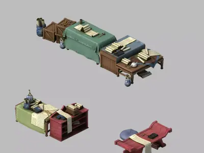 Game Architecture - city - Book Beach 01 3D model