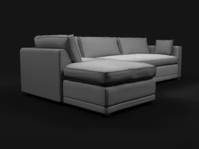 Sylvie Slipcover Bench Cushion Sofa by Robin Bruce 3D model