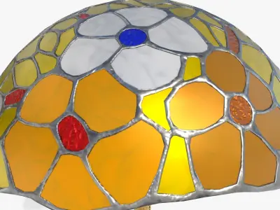 Ornate Star Table with Lamp STELLARIS 3D model