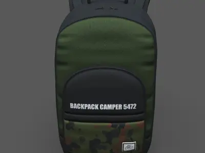 Backpack Generic camping bag baggage human scifi  Low-poly 3D model