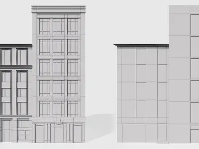 city collection Lowpoly Low-poly 3D model
