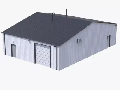 Industrial Building 11 Low-poly 3D model