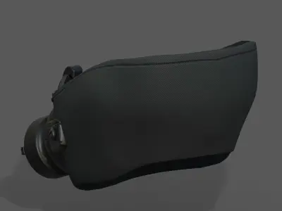 Gas mask respirator scifi futuristic  Low-poly 3D model 16